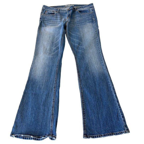 Aeropostale Women's Chelsea Boot Cut Jeans Size 14 Blue Boho Western Mid Rise - Picture 1 of 7